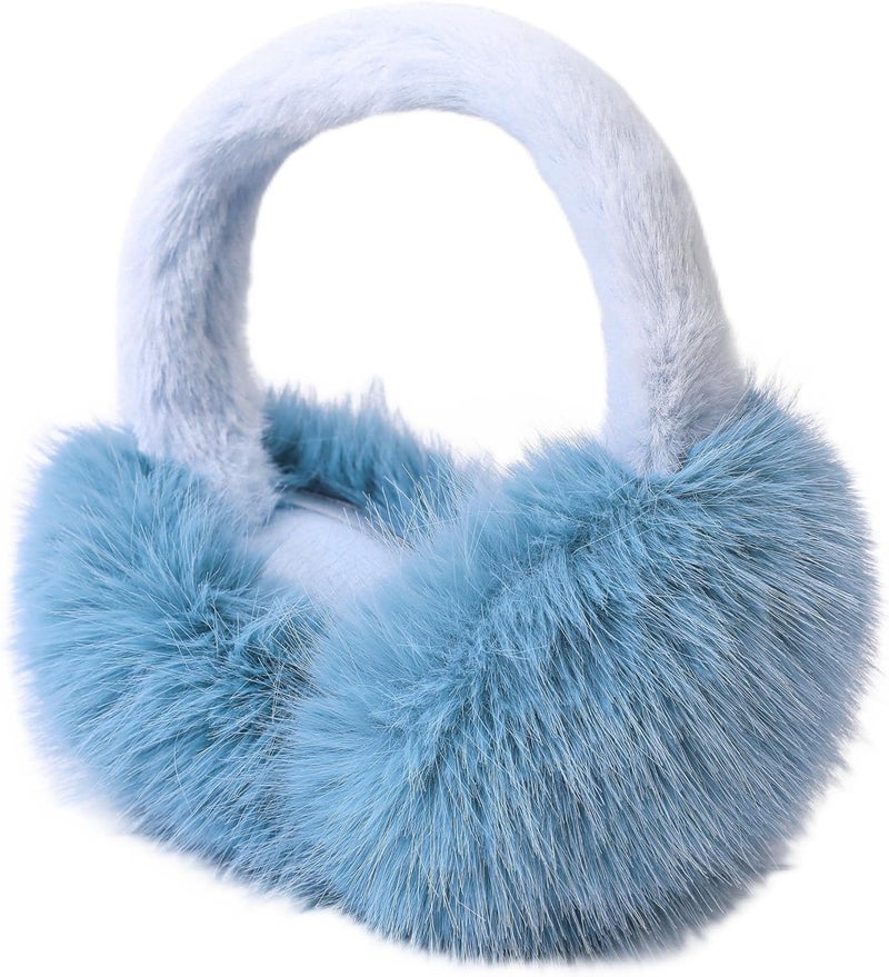 Eyegla Ear Muffs for Women Winter Adjustable & Foldable Fuzzy Earmuffs Fluffy Soft Ear Covers for Cold Weather - Image 1